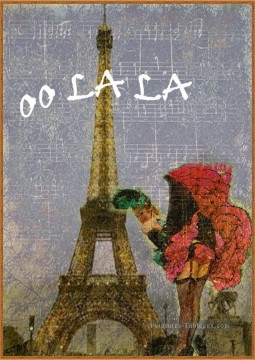 Carte postale du dimanche Paris Peinture à l'huile